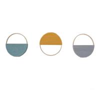 CWOQOCW Bohemian Handwoven Cotton Round Wall Hanging Tapestry 3 Pack, Geometric Woven Art Decor For Living Room Bedroom, Modern Minimalist Home Accent In Green Black White Mixed(D)
