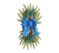 CWOQOCW Christmas Wreath Bow Decor Upside Down Tree Holiday Ornament For Stairs Corridor Party 25X48cm Red Green Blue Gold(B)