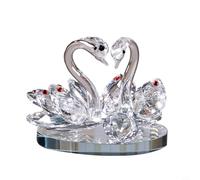 CWOQOCW Crystal Couple Swan Figurines with Crystal Diam%-ond, Colorful Glass Swan Set Table Centerpiece Ornament Wedding for Table Bedroom Living Room(white)