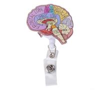 CWOQOCW Cute Anatomy Heart Lung Brain Acrylic Badge Reel With Retractable Cord And Swivel Clip For Nurses Doctors Teachers As Unique ID Badge Holder (Brain)