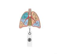 CWOQOCW Cute Anatomy Heart Lung Brain Acrylic Badge Reel With Retractable Cord And Swivel Clip For Nurses Doctors Teachers As Unique ID Badge Holder (Lung)