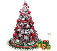 CWOQOCW Festive Cartoon Print Christmas Tree Skirt, Ultra-Soft Cloth Decorative Base Cover For Holiday Celebration, 90Cm Or 122Cm(Green-122cm)