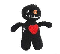 CWOQOCW Halloween Fun Plush Doll Lucky Prank Joke Funny Cotton Rope Stuffed Toy Handmade Crochet Decoration 6x13cm(Black)