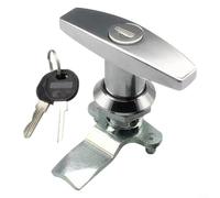 CWOQOCW Heavy Duty T-Handle Lock Zinc Alloy With Keys For Industrial Cabinets Toolboxes Garage Doors Salt Spray Resistant Secure Equipment Locking Black(Silver)