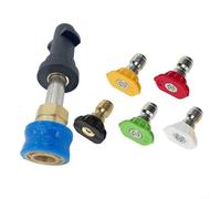 CWOQOCW High-Pressure Foam with 1/4 Quick Connect for Karcher K2-K7, 5 Color Nozzles, Copper Fitting, Portable Car Wash Sprayer for Garden Cleaning, Black(1)