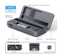 CWOQOCW HS-02 Smart Soldering Iron Storage Box Workbench Kit with 100W Type-C PD Charging Precise Temp Control IPS Display for Electronics Repair(HS-02B Standard)