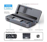 CWOQOCW HS-02 Smart Soldering Iron Storage Box Workbench Kit with 100W Type-C PD Charging Precise Temp Control IPS Display for Electronics Repair(HS-02A Standard)