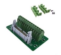 CWOQOCW IDC 26 Pin to Terminal Block Adapter with Bracket, Copper Conductor for DIN Rail PLC Systems, Green 86x51mm for Electrical Wiring