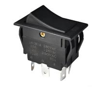CWOQOCW IP67 Rocker Switch for Toggle Control, 4-Pin 6-Pin 125VAC On/Off, Waterproof Dustproof for Car Dishwasher, Black Plastic Body(6P 2 Position)
