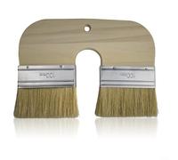CWOQOCW Limewash Paint Brush Natural Bristle, Natural Bristle U-Shaped Limewash Brush, With Dual 100Mm Heads For Limewash On Brick And Interior Walls