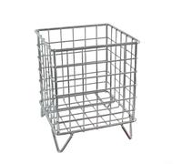 CWOQOCW Metal Square Mesh Storage Basket In Silver, Cute Cat Ear Foot Design Wire Organizer For Makeup Tea Supplies, Openwork Cosmetic Box For Desk Countertop Shelf, 1 Piece(Square)