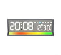 CWOQOCW Multi-Functional LED Alarm Clock With Temp Date Day Display, 3-Level Brightness, Countdown Timer, Bedside Electronic Clock For Bedroom Study, Grey(grey)