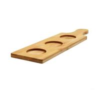 CWOQOCW Natural Wood Bar Serving Tray,Beer Flight Paddle Board Sampler for Mini Wine Glasses, Tea Cups, Beer Glasses, Elegant Porous Design(3 holes)