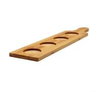 CWOQOCW Natural Wood Bar Serving Tray,Beer Flight Paddle Board Sampler for Mini Wine Glasses, Tea Cups, Beer Glasses, Elegant Porous Design(4 holes)