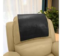 CWOQOCW Non-Slip Faux Leather Headrest Cover For Furniture, Sofa Recliner Protector, Washable Armchair Headrest Pad, For Pets Leather Sofa Couch (Is black)