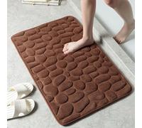 CWOQOCW Premium Nonslip Pebble Carpet, Soft Memory Foam Bathroom Mat, Various (Coffee)