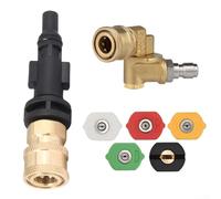 CWOQOCW Pressure Washer Adapter 1/4'inch Quick Connect Female Fitting With 5 Nozzles For LAVOR For Sterwins FOR Parkside PHD