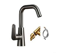 CWOQOCW Pull Out Kitchen Faucet Dual Spray Head Hot and Cold Water Mixer Tap Single Handle for Sink Stainless Steel Modern Black Design(Gray1)