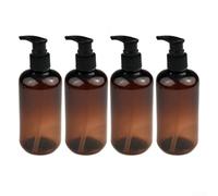 CWOQOCW Refillable 250ml Brown PET Soap Dispenser Bottles 4-Pack