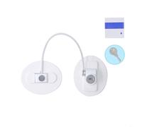 CWOQOCW Refrigerator Lock with Key for Mini Fridge, Adjustable Alloy Steel Security Latch for Drawers and Cabinets to Prevent Child for access, White(FQ2 White Ellipse)