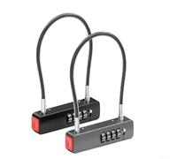 CWOQOCW Resettable 4 Digit Cable Lock for Bicycle and Helmet, Flexible Alloy Steel Security Wire, Compact Portable Anti-Theft Device for Mountain Biking and Commuting(D)