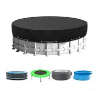 CWOQOCW Round Above Ground Pool Cover 7ft Waterproof Polyester with Ground Nails and Windproof Ropes for Outdoor Swimming Pools