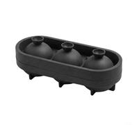 CWOQOCW Silicone Ice for MOLD For Whisky And Cocktails, Flexible Large Round Ice Cube Maker With Funnel, Demold Ball Shaper For Bar And Homemade Drinks, Grey(Black)