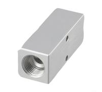 CWOQOCW Silver Aluminum Inline Manifold Block Splitter Featuring G1/4 Threaded Ports For Efficient Air Gas Distribution In Pneumatic Compressor And Cylinder Systems(2 Way)