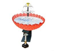 CWOQOCW Solar Powered Bird Bath Fountain,Solar Bird Bath Fountain with Feeder Function, Weather-Resistant Plastic and Metal Garden Decor for Attracting Wildlife, Purple(Red)