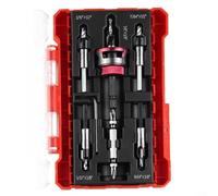 CWOQOCW TCT Alloy Countersink Drill Bits Set 5pcs with Depth Collar and Wrench, Precision Drilling Kit for Wood Plywood MDF DIY Projects(Red)