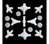 CWOQOCW Tent Feet Corner Center Connector for 25/19mm Gazebo Awning, Plastic Pipe Fitting Replacement Part Kit for Outdoor Camping Tent Repair and Stability, White(15pcs)