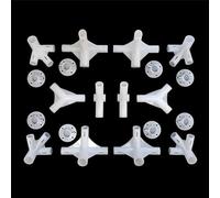 CWOQOCW Tent Feet Corner Center Connector for 25/19mm Gazebo Awning, Plastic Pipe Fitting Replacement Part Kit for Outdoor Camping Tent Repair and Stability, White(20pcs)