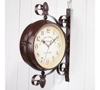 CWOQOCW Vintage Double Sided Wall Clock, Central Train Station Decorative Wall Clock, Outdoor Garden Clock For Living Rooms, Lobby, Porch, And Corridor