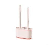 CWOQOCW Wall Mount Toilet Brush Set with Long Handle Silicone Bristles for Effective Bathroom Cleaning Modern Decor Friendly Green(Sakura Pink)