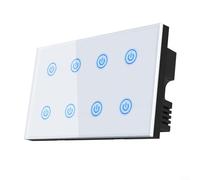 CWOQOCW WiFi Smart Wall Switch for Alexa Voice Control, Real-Time Energy Saving, Glass Touch Panel for Modern Home Decor, Black(white)
