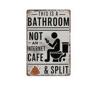 CWOQOCW Witty Rustic Bathroom Decor Sign: This Is A Bathroom Not An Internet Cafe, Vintage Metal Wall Art For Guest Toilet, Laminated for SURFACE, 16X24cm Multicolored(Medium)