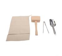 CWOQOCW Wooden Mallet for Leathercraft & Woodworking, Beech Wood Tapping Hammer with Ergonomic Handle, DIY Craft Tool for Carpenters(2pcs)