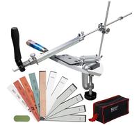 CWOVRS Knife Sharpeners Professional, RX-008 Knife Sharpening Kit, 360 Flip Knife Sharpening System, Rotation Fixed-Angle, Kitchen Chef Knife Sharpening System with 10 Stones Kit