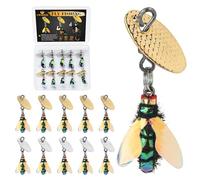 CWSDXM Fly Fishing Flies, 10 PCS Wet Flies Fly Fishing Lures Fishing Spinner Metal Fishing Lure for Trout Bass Panfish (Blowflies Fly Lures, Hook Size 14#)