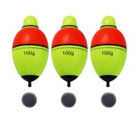CWSDXM Light-Up EVA Slip Bobbers, Lighted Foam Bobbers Green & Red LED Lights Night Fishing with Cell Battery Included (RED-Yellow 100G LED FLOAT-3PCS)