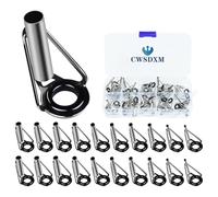 CWSDXM Rod Tip Repair Kit 50pcs Fishing Rod Tips Replacement Set with Storage Box, 10 Sizes Pole Tip Repair Kit