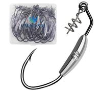 CWSDXM Twistlock Weighted Fishing Hooks, Swimbait Weighted Belly Offset Hook for Soft Plastics Lures Worm Hooks for Bass Saltwater Freshwater