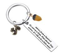 CWSEN Animal Squirrel Jewelry for Women Squirrel Keychain Advice from a Squirrel Gifts for Squirrel Lovers Nature Lovers silver
