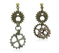 CWVHQ Asymmetric Vintage Steam Gear Earrings for Women Unique Handmade Vintage Bronze Mix tone Gothic Tool Earrings for Women Gifts Halloween Cosplay, 自发货, Metal, No Gemstone