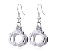 CWVHQ Handcuff Dangle Earrings Handcuffs Shape Dangle Earrings Finish Pewter On Fish Hook Earring, 自发货, Acrylic, No Gemstone
