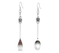 CWVHQ Punk Gothic Earrings for Women Chef Gift Fork Earrings Creativity Tableware Spoon Fork Asymmetry Dangle Earrings Baker's Gift, 自发货, Acrylic, No Gemstone