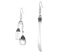 CWVHQ Punk Gothic Earrings for Women Chef Gift Fork Earrings Creativity Tableware Spoon Fork Asymmetry Dangle Earrings Baker's Gift, 自发货, Acrylic, No Gemstone