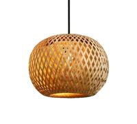 CWVYKNP 1 Pack Bamboo Pendant Light Fixture Small Entryway Pendant Lamp Wicker Woven Light Fixtures Ceiling Classic Close to Ceiling Light for Bedroom Hallway Nursery Kitchen Island