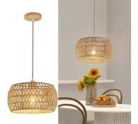 CWVYKNP American Rustic Hanging Ceiling Light Decor for Dining Room Kitchen | Bohemian hemp rope lighting Fixture natural rattan Chandelier Light for Nursery Living Room Indoor Ceiling Decor