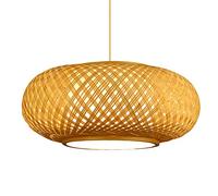 CWVYKNP Bar/Bistro Pendant Lamp Bamboo Pendant Lights Kitchen Island 1 Pack Cream Large Wicker Ceiling Hanging Lampshade E26/27 Base Chandelier Lamp for Restaurant, Dining Room, Living Room